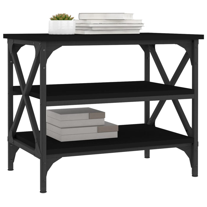 Side Table Black Engineered Wood 55 cm
