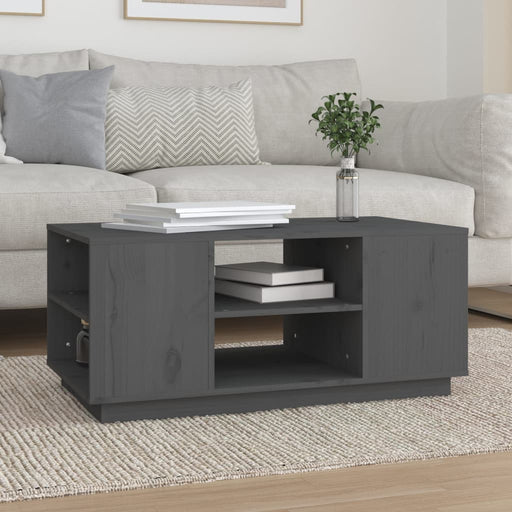 Coffee Table Grey 90x49x40.5 cm Solid Wood Pine.