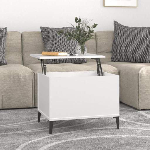 Coffee Table White 60x44.5x45 cm Engineered Wood.