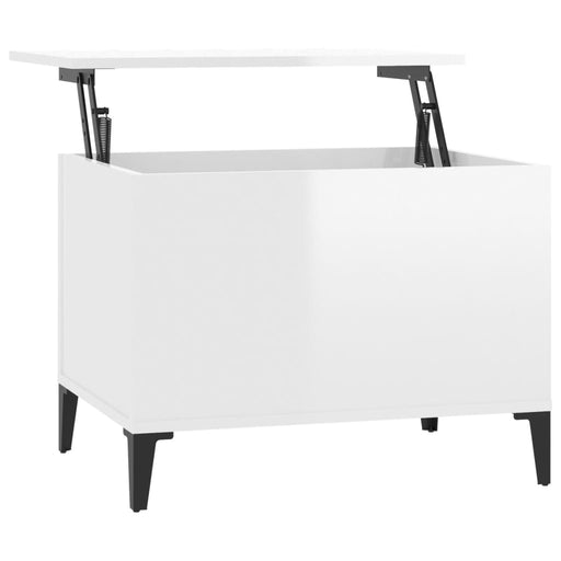 Coffee Table High Gloss White 60x44.5x45 cm Engineered Wood.