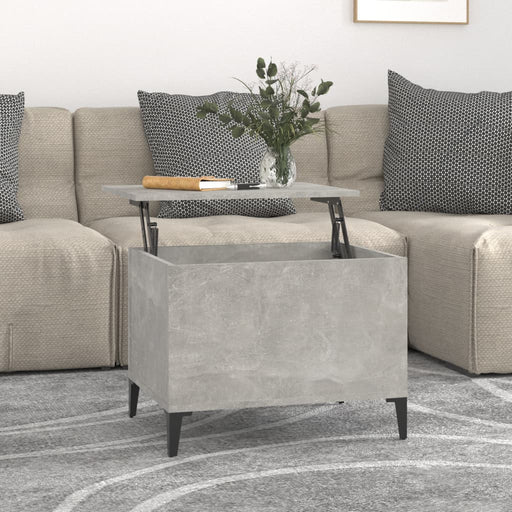 Coffee Table Concrete Grey 60x44.5x45 cm Engineered Wood.