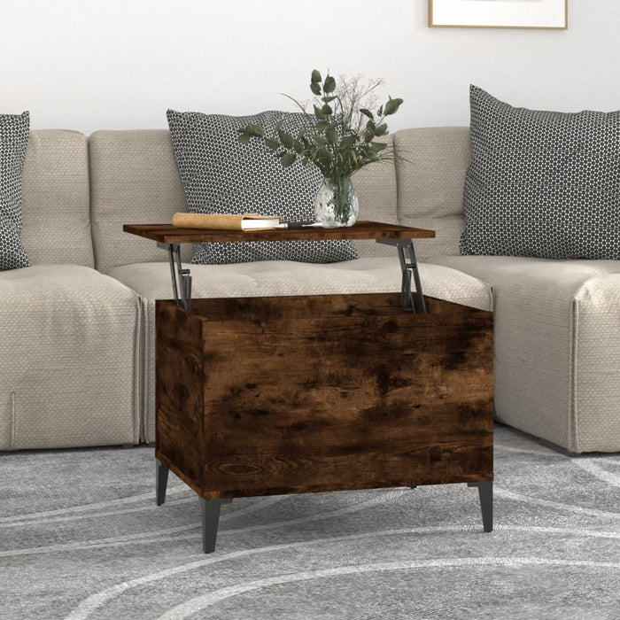 Coffee Table Smoked Oak 60x44.5x45 cm Engineered Wood.