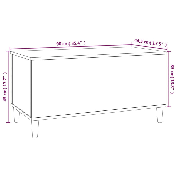 Coffee Table Sonoma Oak 90x44.5x45 cm Engineered Wood.