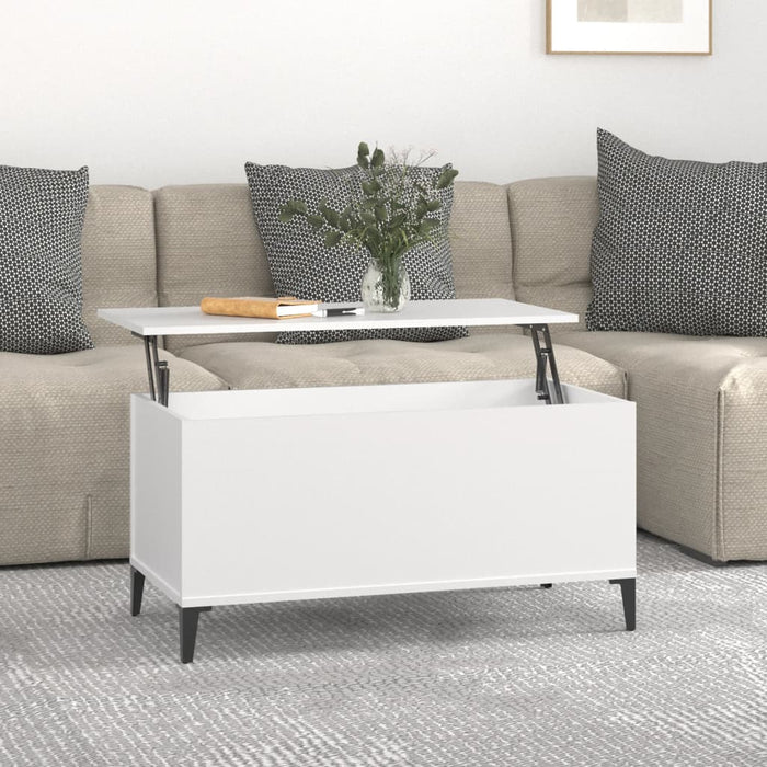 Coffee Table White 90x44.5x45 cm Engineered Wood.