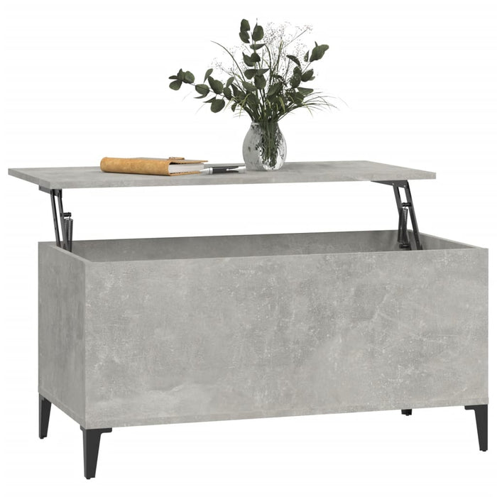 Coffee Table Concrete Grey 90x44.5x45 cm Engineered Wood.