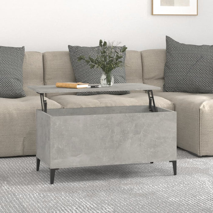 Coffee Table Concrete Grey 90x44.5x45 cm Engineered Wood.