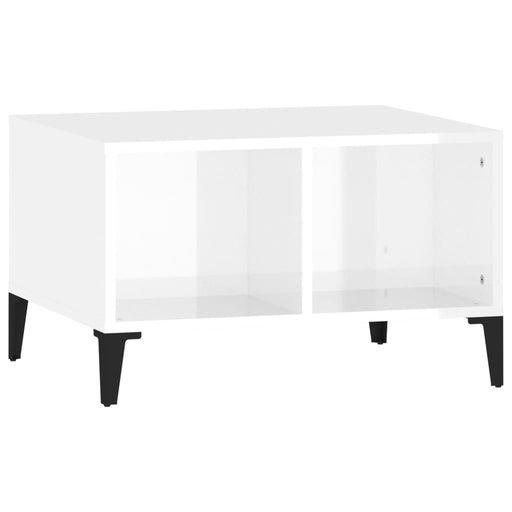Coffee Table High Gloss White 60x50x36.5 cm Engineered Wood.