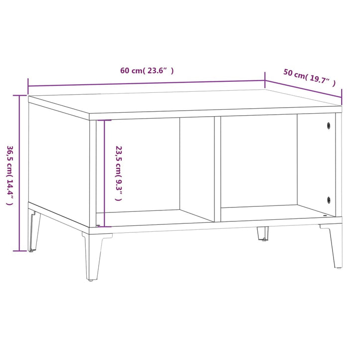 Coffee Table Grey Sonoma 60x50x36.5 cm Engineered Wood.