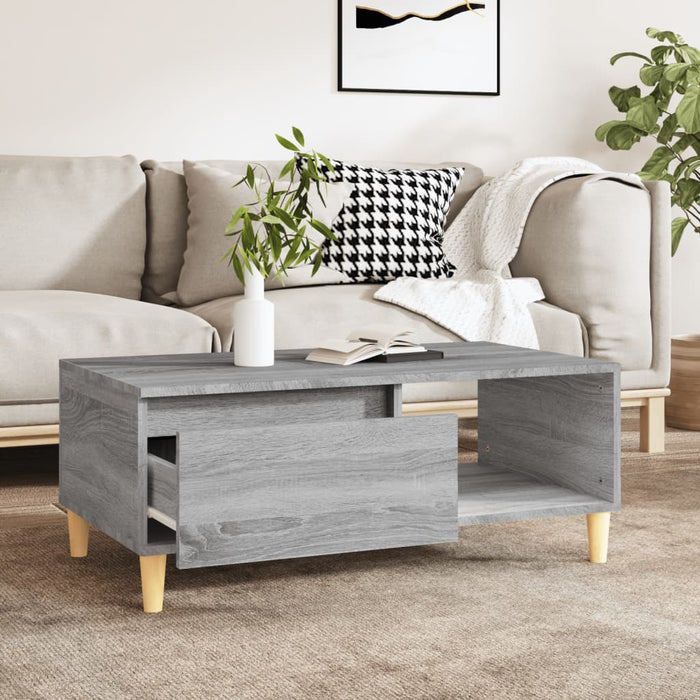 Coffee Table Grey Sonoma 90x50x36.5 cm Engineered Wood.