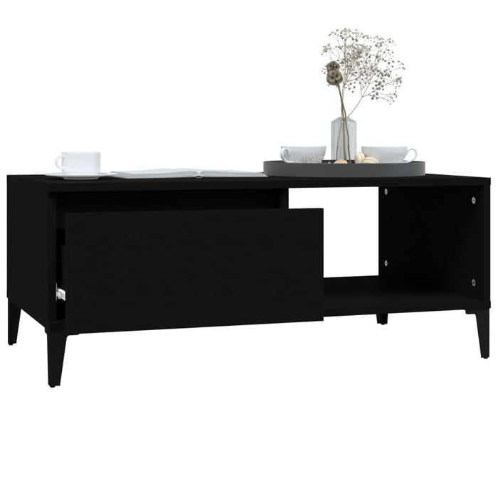 Coffee Table Black 90x50x36.5 cm Engineered Wood.