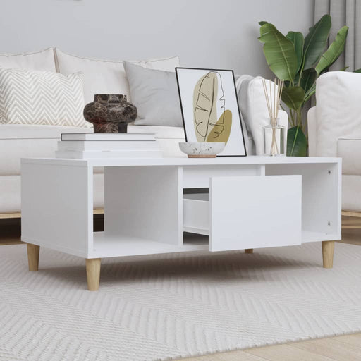 Coffee Table White 90x50x36,5 cm Engineered Wood.