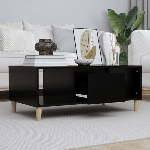 Coffee Table Black 90x50x36,5 cm Engineered Wood.