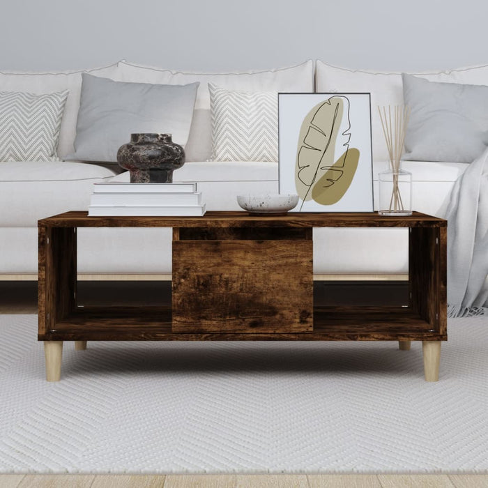 Coffee Table Smoked Oak 90x50x36,5 cm Engineered Wood.