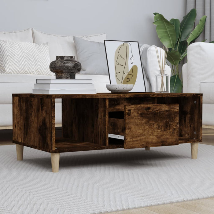 Coffee Table Smoked Oak 90x50x36,5 cm Engineered Wood.