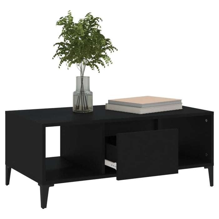 Coffee Table Black 90x50x36.5 cm Engineered Wood.