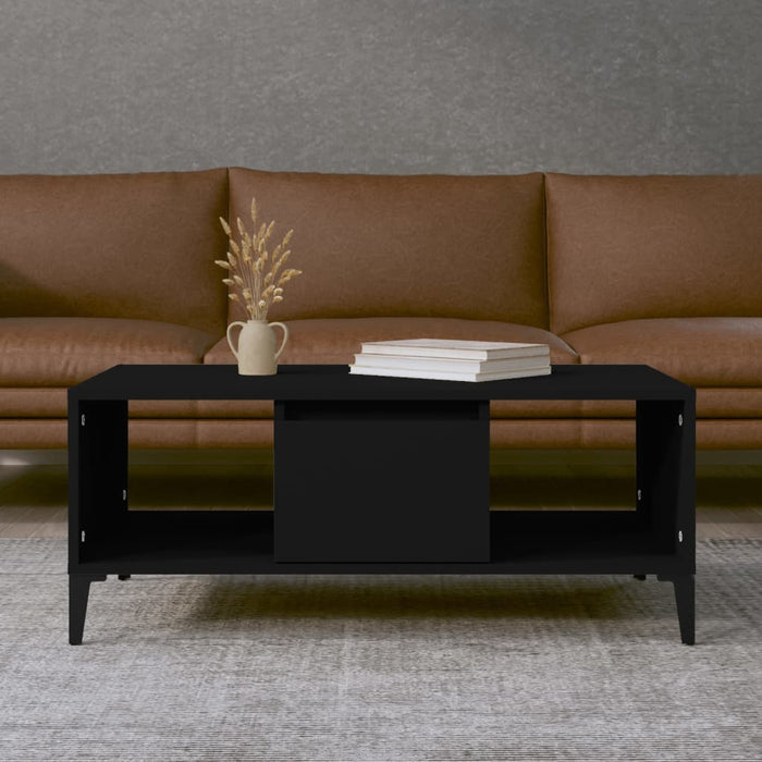 Coffee Table Black 90x50x36.5 cm Engineered Wood.