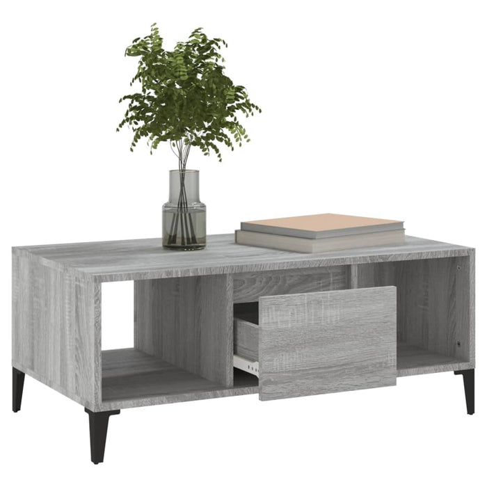 Coffee Table Grey Sonoma 90x50x36.5 cm Engineered Wood.