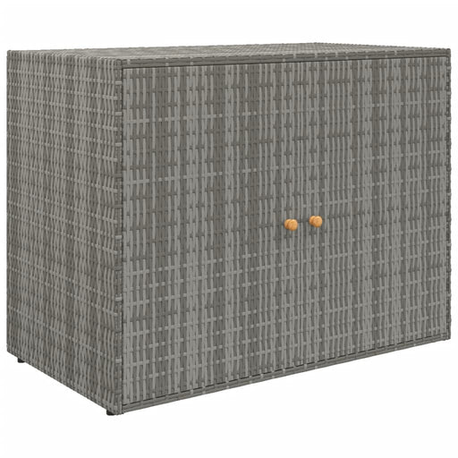Garden Storage Cabinet Grey 100x55.5x80 cm Poly Rattan.