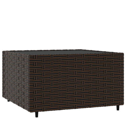 Square Garden Coffee Table Brown 50x50x30 cm Poly Rattan.