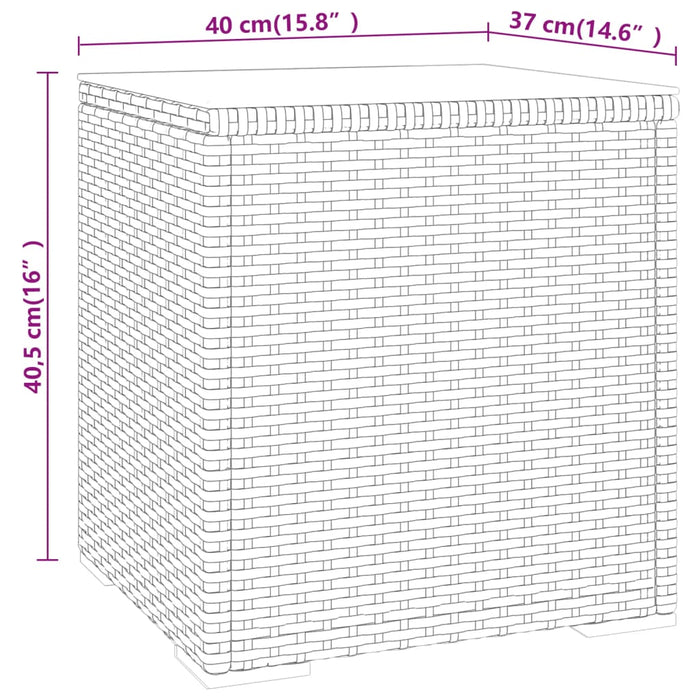 Side Table Grey Poly Rattan 40 cm