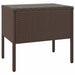 Side Table Brown 53x37x48 cm Poly Rattan and Tempered Glass.