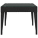 Side Table Black 50x50x38 cm Poly Rattan and Tempered Glass.