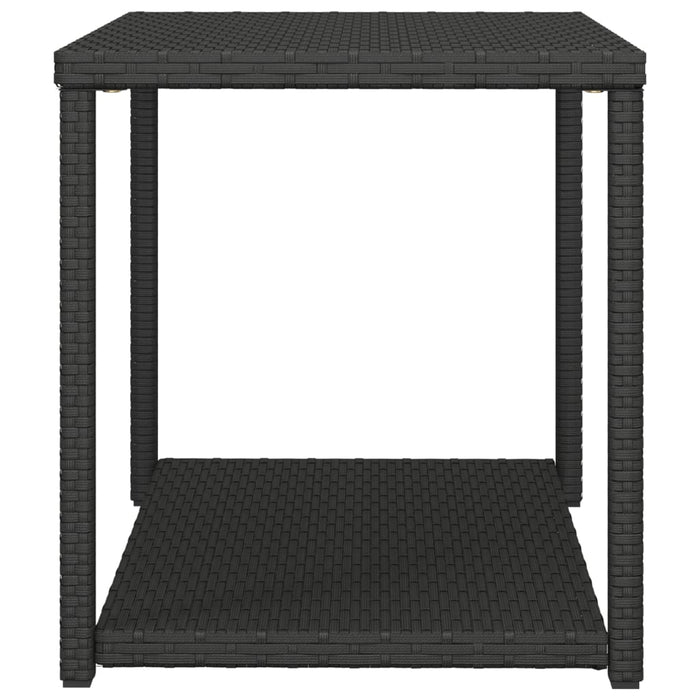 Side Table Black 55x45x49 cm Poly Rattan.