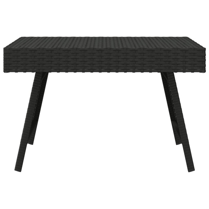 Foldable Side Table Black 60x40x38 cm Poly Rattan.
