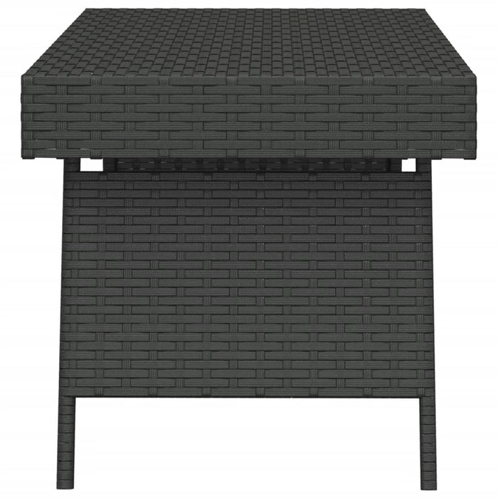 Foldable Side Table Black 60x40x38 cm Poly Rattan.