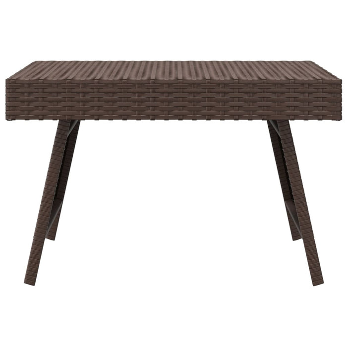 Foldable Side Table Brown 60x40x38 cm Poly Rattan.