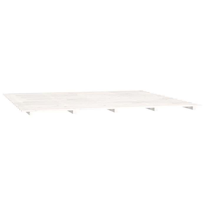 Bed Frame White 200x200 cm Solid Wood Pine.