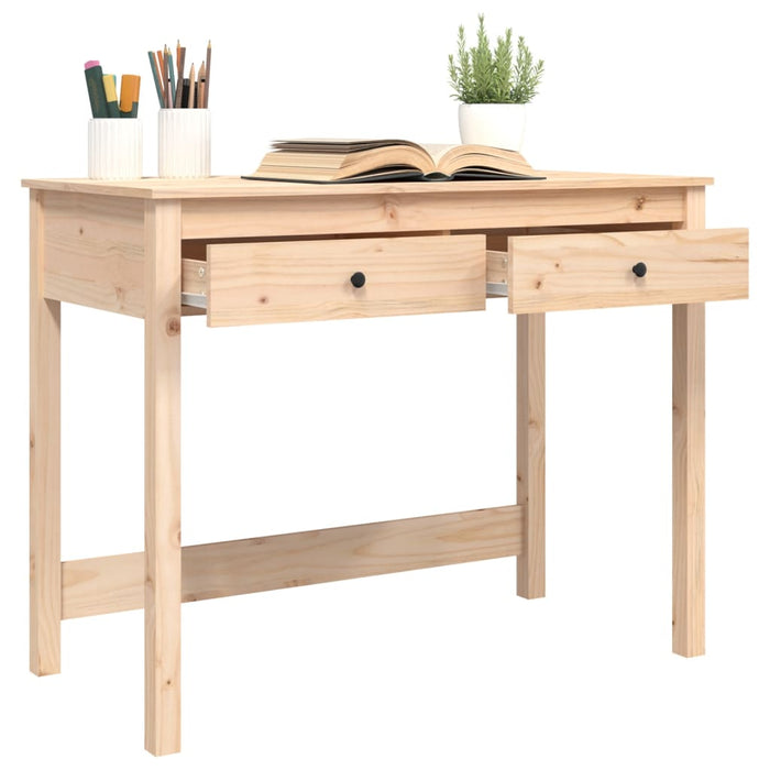 Desk with Drawers Solid Wood Pine 100 cm