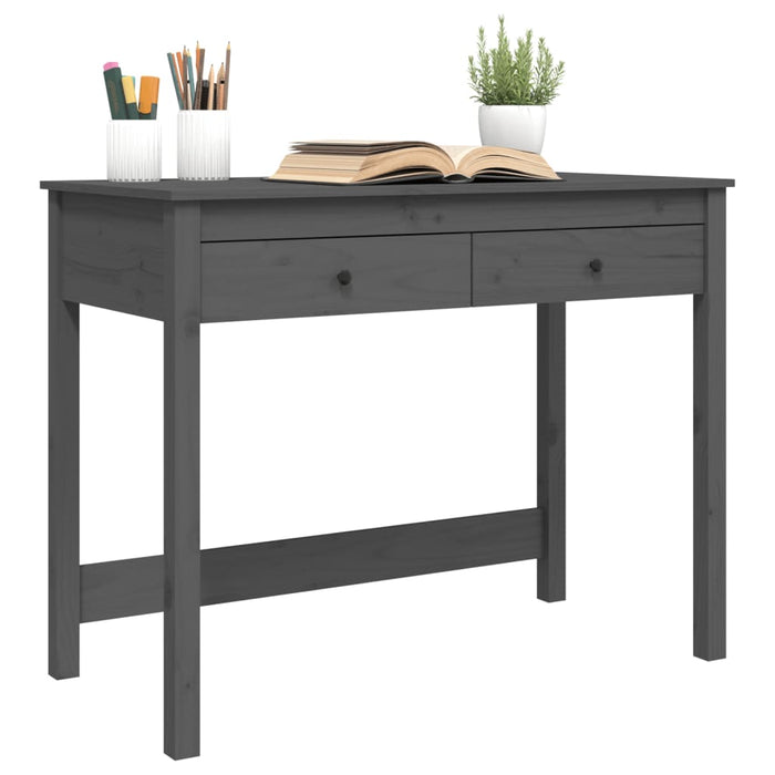 Desk with Drawers Grey 100x50x78 cm Solid Wood Pine.