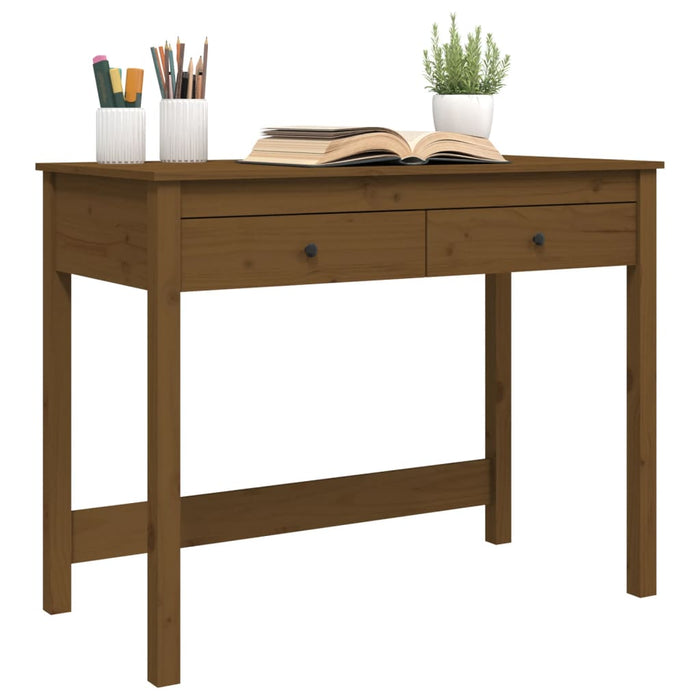 Desk with Drawers Honey Brown 100x50x78 cm Solid Wood Pine.