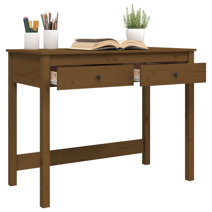 Desk with Drawers Honey Brown 100x50x78 cm Solid Wood Pine.