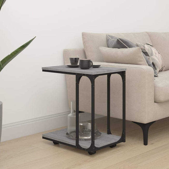 Side Table with Wheels Grey Sonoma Engineered Wood 50 cm