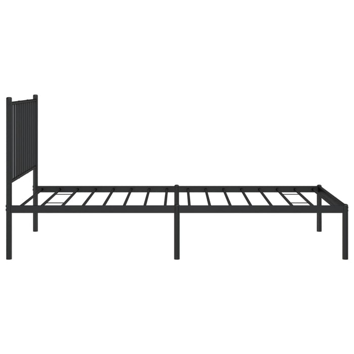 Metal Bed Frame with Headboard Black 3FT Single 90 cm