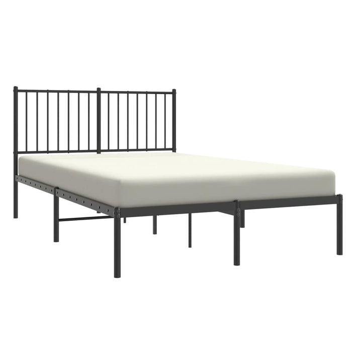 Metal Bed Frame with Headboard Black 4FT Small Double 120 cm