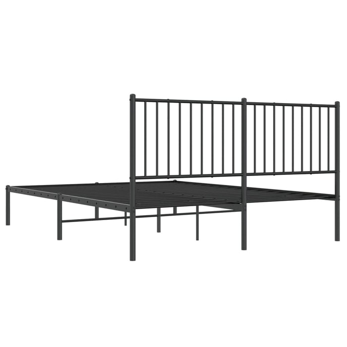 Metal Bed Frame with Headboard Black 5FT King Size 150 cm