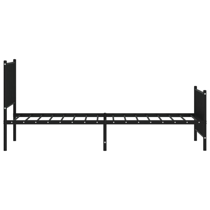 Metal Bed Frame with Headboard and Footboard Black 80 cm