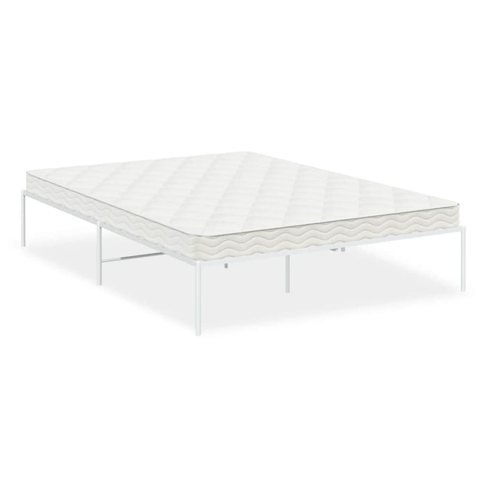 Bed Frame White 196x146x31 cm Steel.