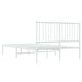Bed Frame with Headboard White 206x126x90.5 cm Steel.