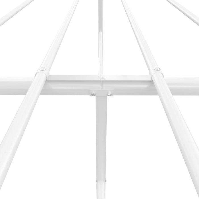 Bed Frame with Headboard White 206x126x90.5 cm Steel.