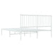 Bed Frame with Headboard White 196x146x90.5 cm Steel.