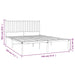 Bed Frame with Headboard White 196x146x90.5 cm Steel.