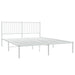 Bed Frame with Headboard White 208x158x90.5 cm Steel.
