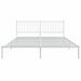 Metal Bed Frame with Headboard White 183x213 cm.