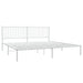 Metal Bed Frame with Headboard White 193x203 cm.