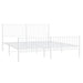 Metal Bed Frame with Headboard and Footboard White 193x203 cm.