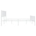 Metal Bed Frame with Headboard and Footboard White 200x200 cm.